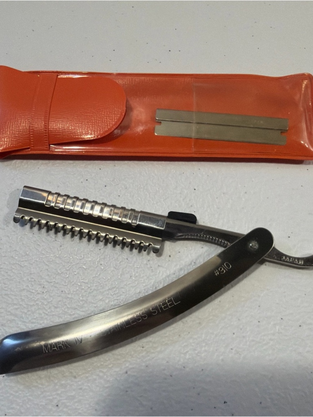 Mark IV Hair Shaper Straight Swing Shaving Razor Stainless Steel W/ Extra Blade